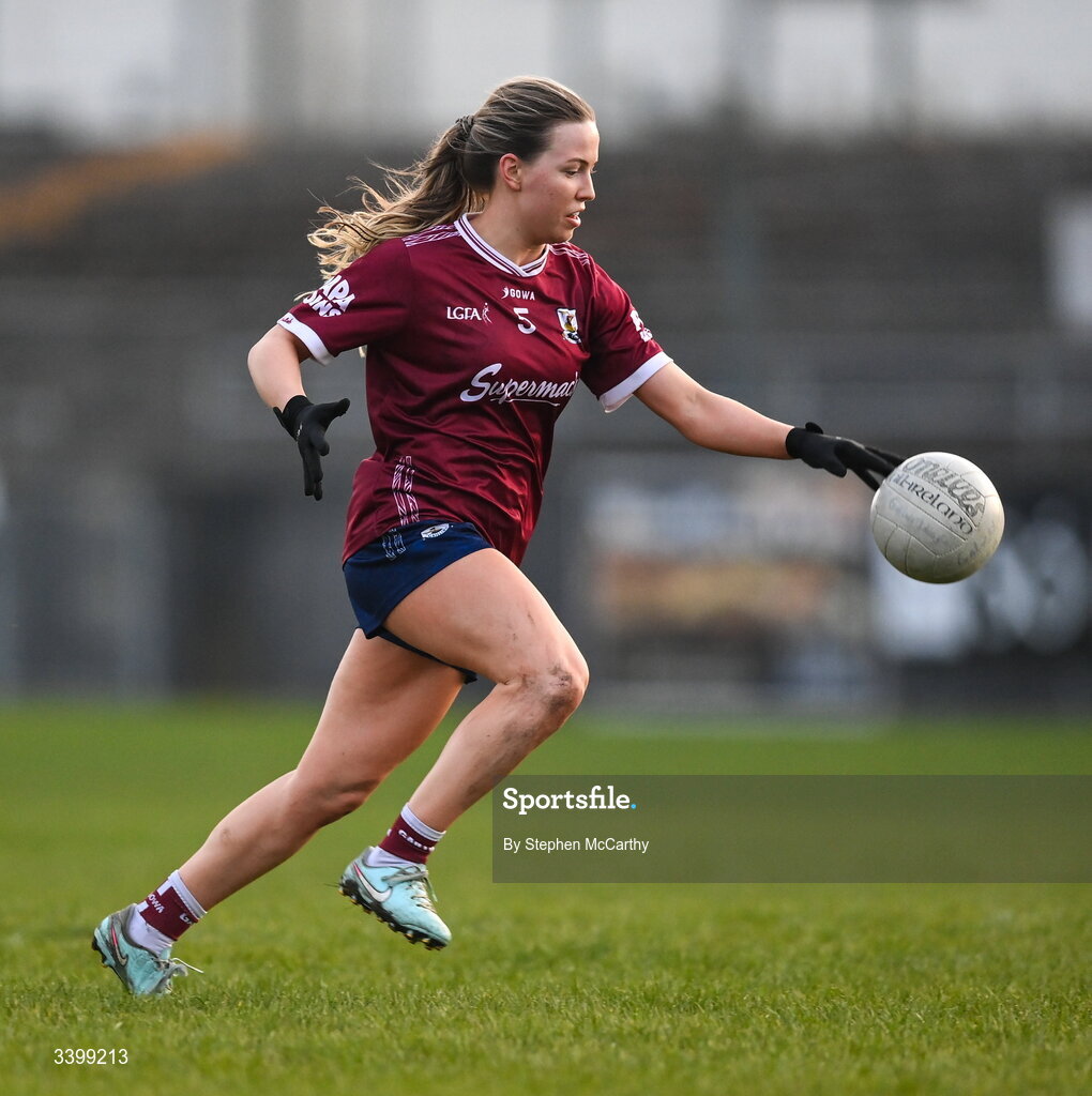 21 March 2026; Hannah Noone of Galway during the Lidl Ladies National Football League Division 1 Round 6 match between Galway and Dublin at Tuam Stadium in Tuam, Galway. Photo by Stephen McCarthy/Sportsfile