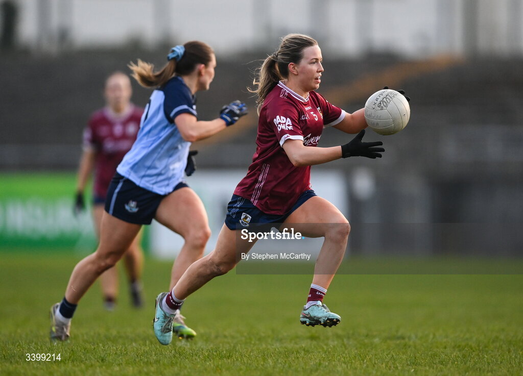 21 March 2026; Hannah Noone of Galway during the Lidl Ladies National Football League Division 1 Round 6 match between Galway and Dublin at Tuam Stadium in Tuam, Galway. Photo by Stephen McCarthy/Sportsfile