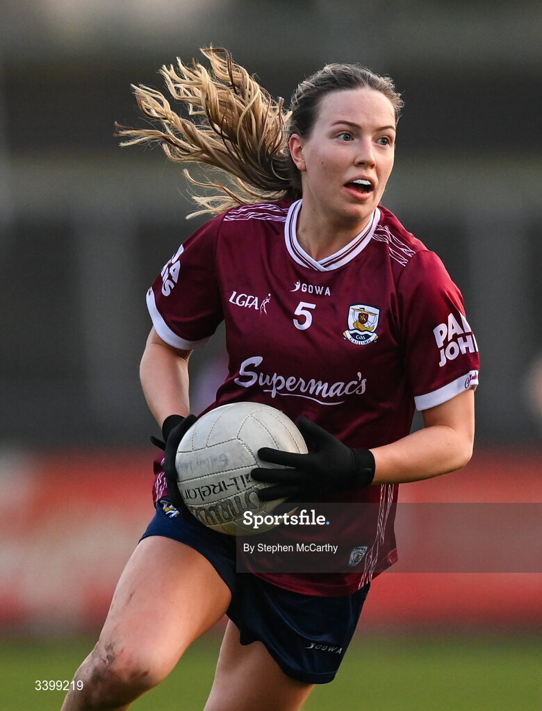 21 March 2026; Hannah Noone of Galway during the Lidl Ladies National Football League Division 1 Round 6 match between Galway and Dublin at Tuam Stadium in Tuam, Galway. Photo by Stephen McCarthy/Sportsfile