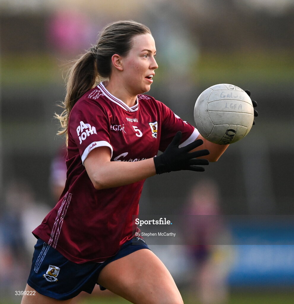 21 March 2026; Hannah Noone of Galway during the Lidl Ladies National Football League Division 1 Round 6 match between Galway and Dublin at Tuam Stadium in Tuam, Galway. Photo by Stephen McCarthy/Sportsfile
