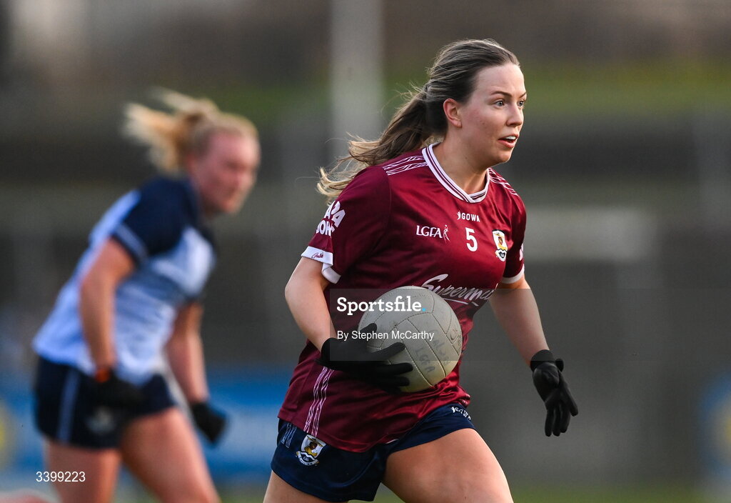 21 March 2026; Hannah Noone of Galway during the Lidl Ladies National Football League Division 1 Round 6 match between Galway and Dublin at Tuam Stadium in Tuam, Galway. Photo by Stephen McCarthy/Sportsfile