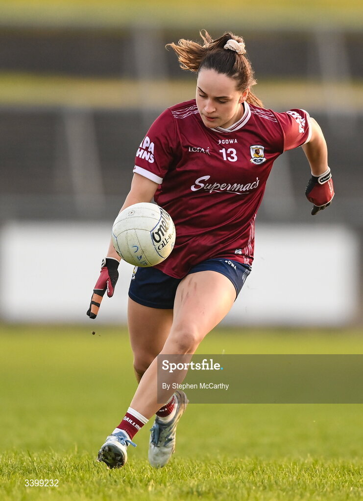 21 March 2026; Andrea Trill of Galway during the Lidl Ladies National Football League Division 1 Round 6 match between Galway and Dublin at Tuam Stadium in Tuam, Galway. Photo by Stephen McCarthy/Sportsfile