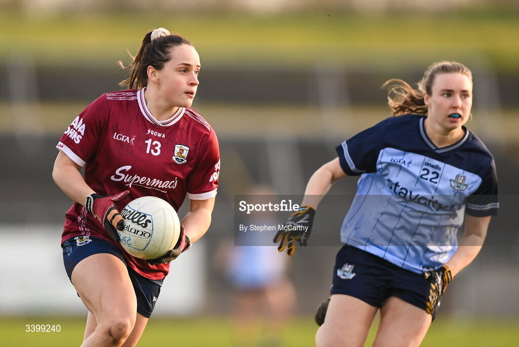 21 March 2026; Andrea Trill of Galway during the Lidl Ladies National Football League Division 1 Round 6 match between Galway and Dublin at Tuam Stadium in Tuam, Galway. Photo by Stephen McCarthy/Sportsfile