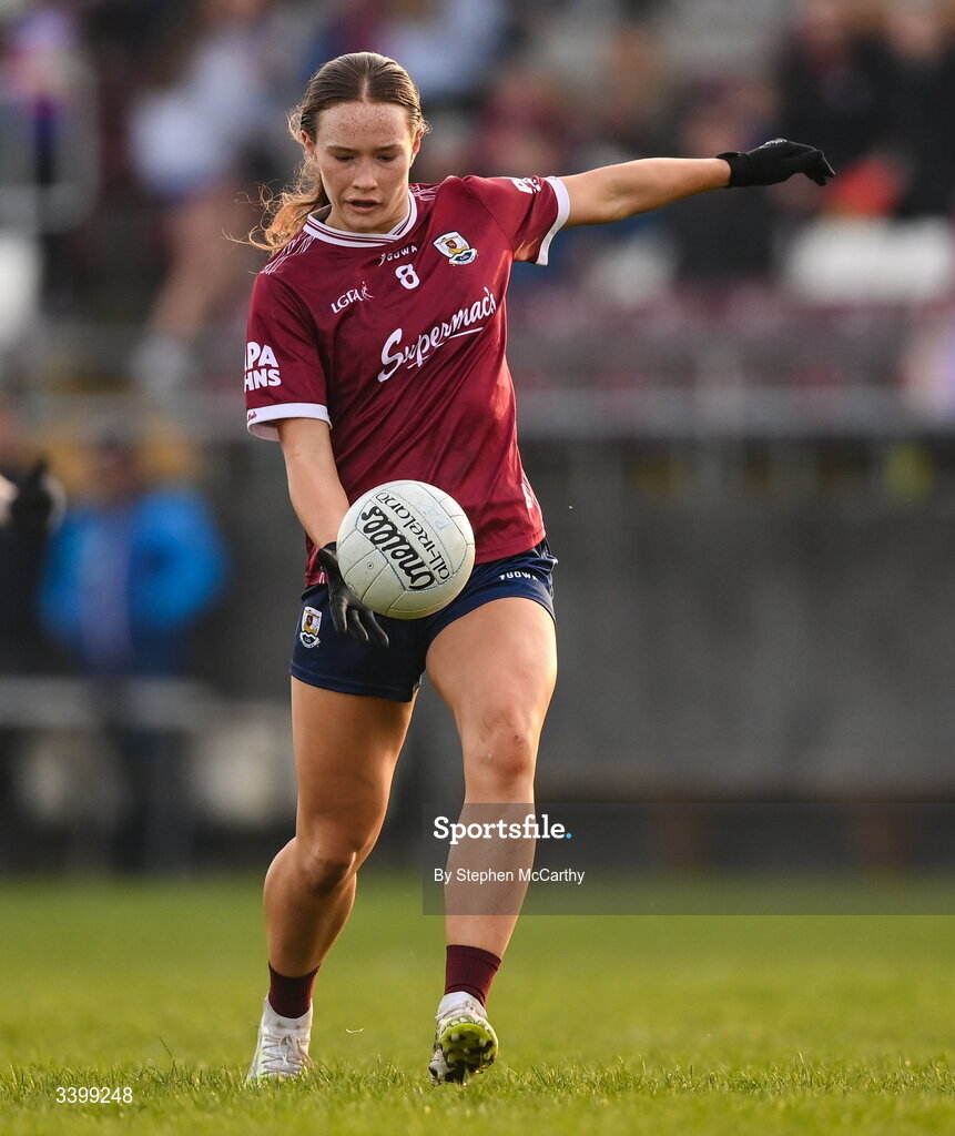 21 March 2026; Niamh Divilly of Galway during the Lidl Ladies National Football League Division 1 Round 6 match between Galway and Dublin at Tuam Stadium in Tuam, Galway. Photo by Stephen McCarthy/Sportsfile