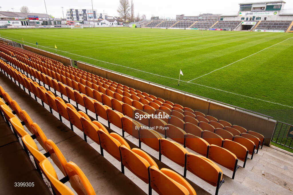 22 March 2026; A general view of Glenisk O'Connor Park before the Allianz Football League Division 2 match between Offaly and Meath at Glenisk O'Connor Park in Tullamore, Offaly. Photo by Michael P Ryan/Sportsfile