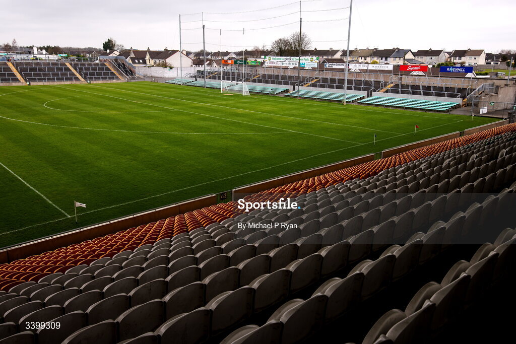 22 March 2026; A general view of Glenisk O'Connor Park before the Allianz Football League Division 2 match between Offaly and Meath at Glenisk O'Connor Park in Tullamore, Offaly. Photo by Michael P Ryan/Sportsfile