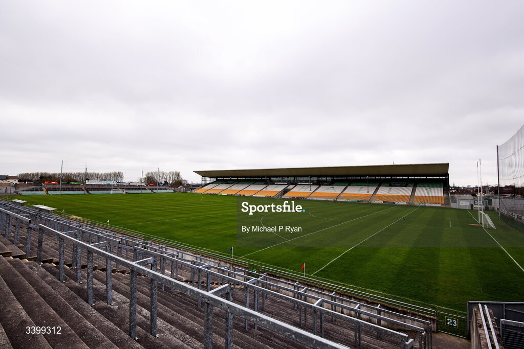 22 March 2026; A general view of Glenisk O'Connor Park before the Allianz Football League Division 2 match between Offaly and Meath at Glenisk O'Connor Park in Tullamore, Offaly. Photo by Michael P Ryan/Sportsfile