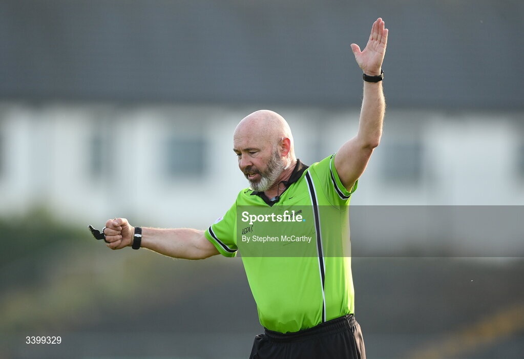 21 March 2026; Referee Gus Chapman during the Lidl Ladies National Football League Division 1 Round 6 match between Galway and Dublin at Tuam Stadium in Tuam, Galway. Photo by Stephen McCarthy/Sportsfile