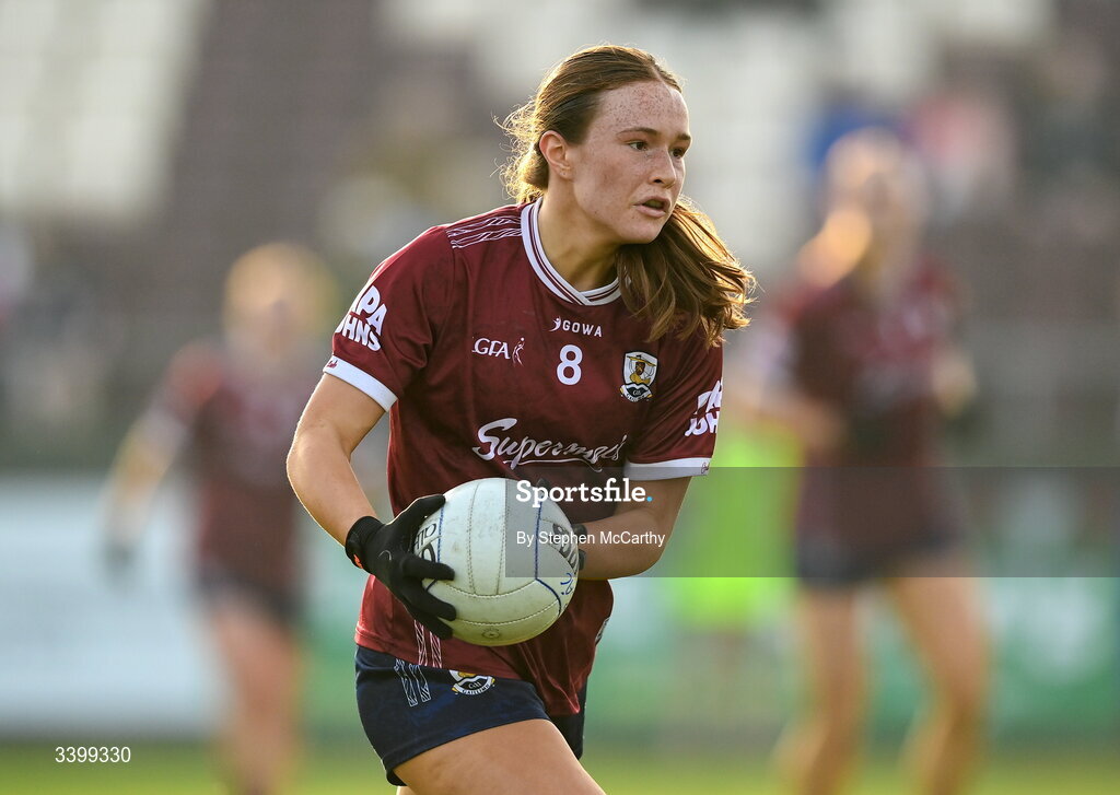 21 March 2026; Niamh Divilly of Galway during the Lidl Ladies National Football League Division 1 Round 6 match between Galway and Dublin at Tuam Stadium in Tuam, Galway. Photo by Stephen McCarthy/Sportsfile