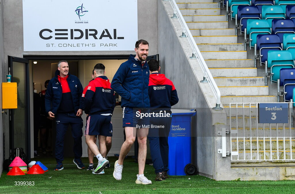 22 March 2026; Conor Early of Louth before the Allianz Football League Division 2 match between Kildare and Louth at Cedral St Conleth's Park in Newbridge, Kildare. Photo by Matt Browne/Sportsfile