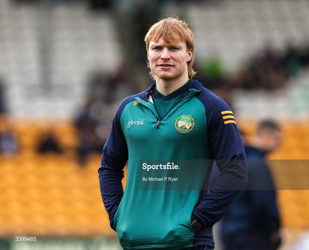 22 March 2026; Cormac Egan of Offaly walks the pitch before the Allianz Football League Division 2 match between Offaly and Meath at Glenisk O'Connor Park in Tullamore, Offaly. Photo by Michael P Ryan/Sportsfile