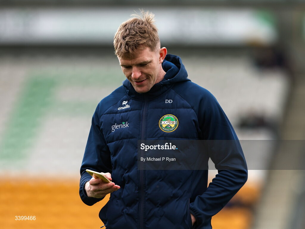 22 March 2026; David Dempsey of Offaly walks the pitch before the Allianz Football League Division 2 match between Offaly and Meath at Glenisk O'Connor Park in Tullamore, Offaly. Photo by Michael P Ryan/Sportsfile