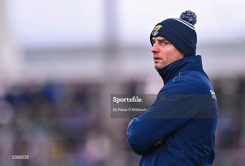 8 March 2026; Wexford manager Keith Rossiter during the Allianz Hurling League Division 1B match between Clare and Wexford at Zimmer Biomet Páirc Chíosóg in Ennis, Clare. Photo by Piaras Ó Mídheach/Sportsfile