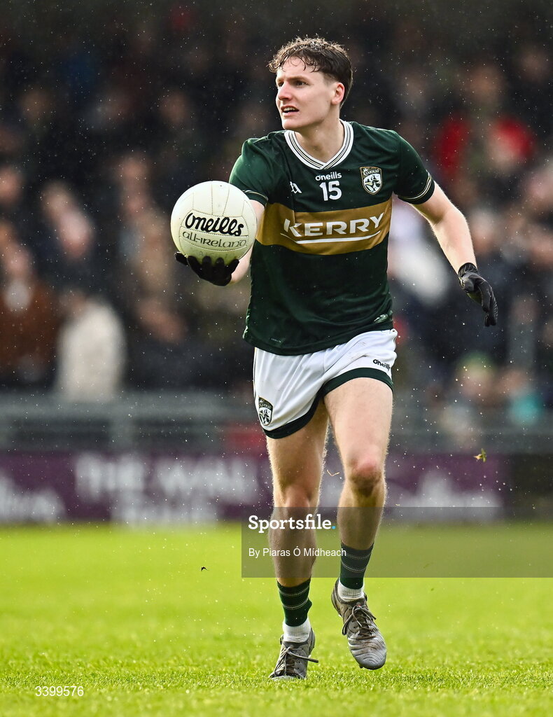 14 March 2026; Keith Evans of Kerry during the Allianz Football League Division 1 match between Kerry and Mayo at Austin Stack Park in Tralee, Kerry. Photo by Piaras Ó Mídheach/Sportsfile