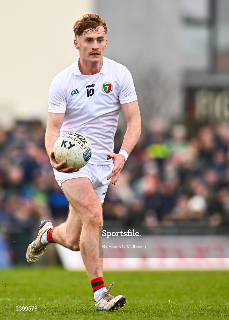 14 March 2026; Jack Carney of Mayo during the Allianz Football League Division 1 match between Kerry and Mayo at Austin Stack Park in Tralee, Kerry. Photo by Piaras Ó Mídheach/Sportsfile