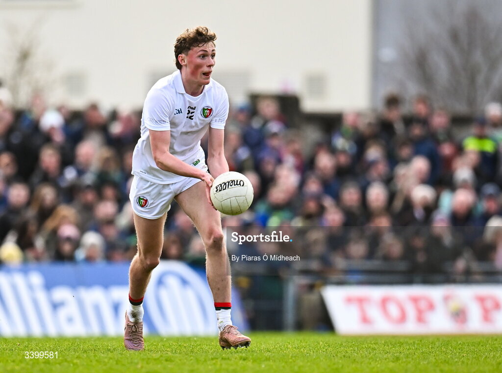 14 March 2026; Kobe McDonald of Mayo during the Allianz Football League Division 1 match between Kerry and Mayo at Austin Stack Park in Tralee, Kerry. Photo by Piaras Ó Mídheach/Sportsfile