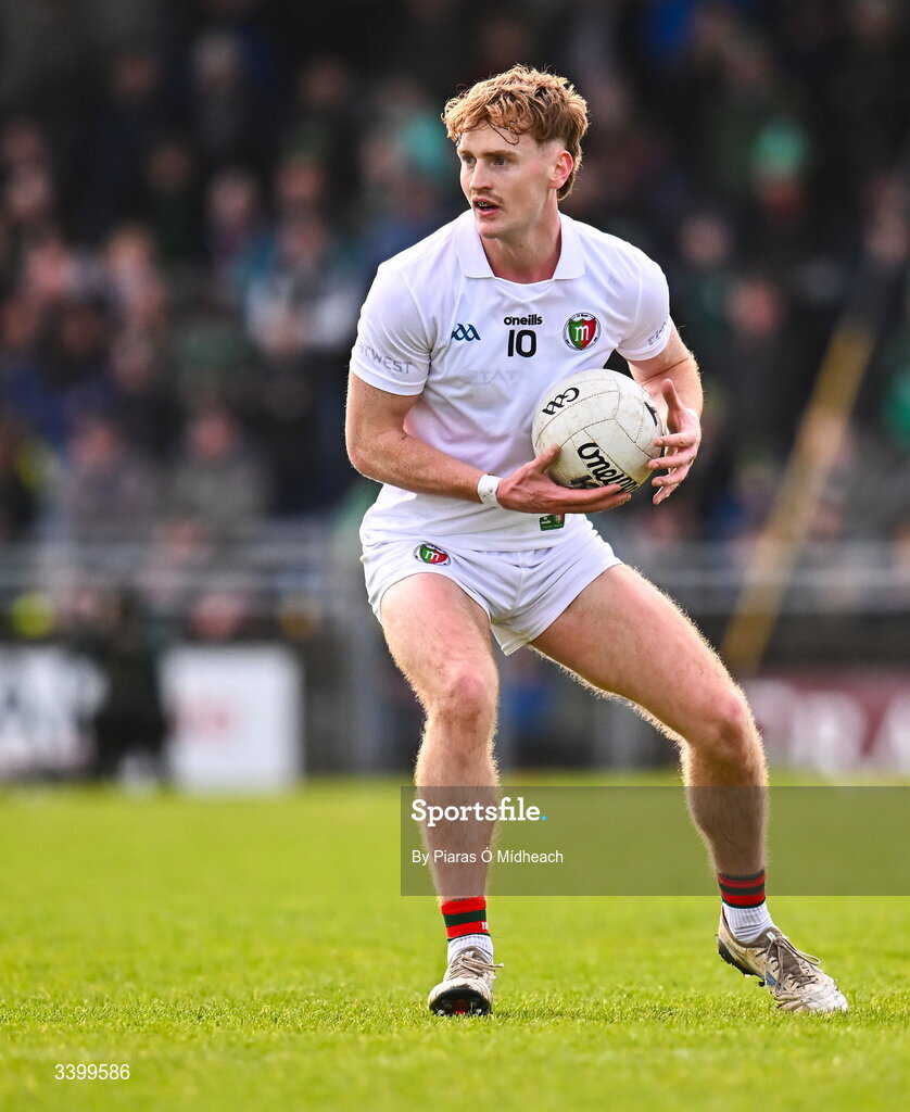14 March 2026; Jack Carney of Mayo during the Allianz Football League Division 1 match between Kerry and Mayo at Austin Stack Park in Tralee, Kerry. Photo by Piaras Ó Mídheach/Sportsfile