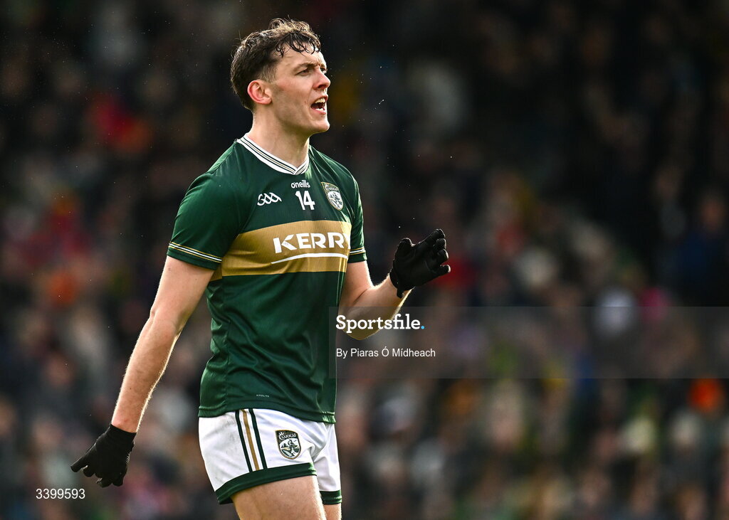 14 March 2026; David Clifford of Kerry during the Allianz Football League Division 1 match between Kerry and Mayo at Austin Stack Park in Tralee, Kerry. Photo by Piaras Ó Mídheach/Sportsfile