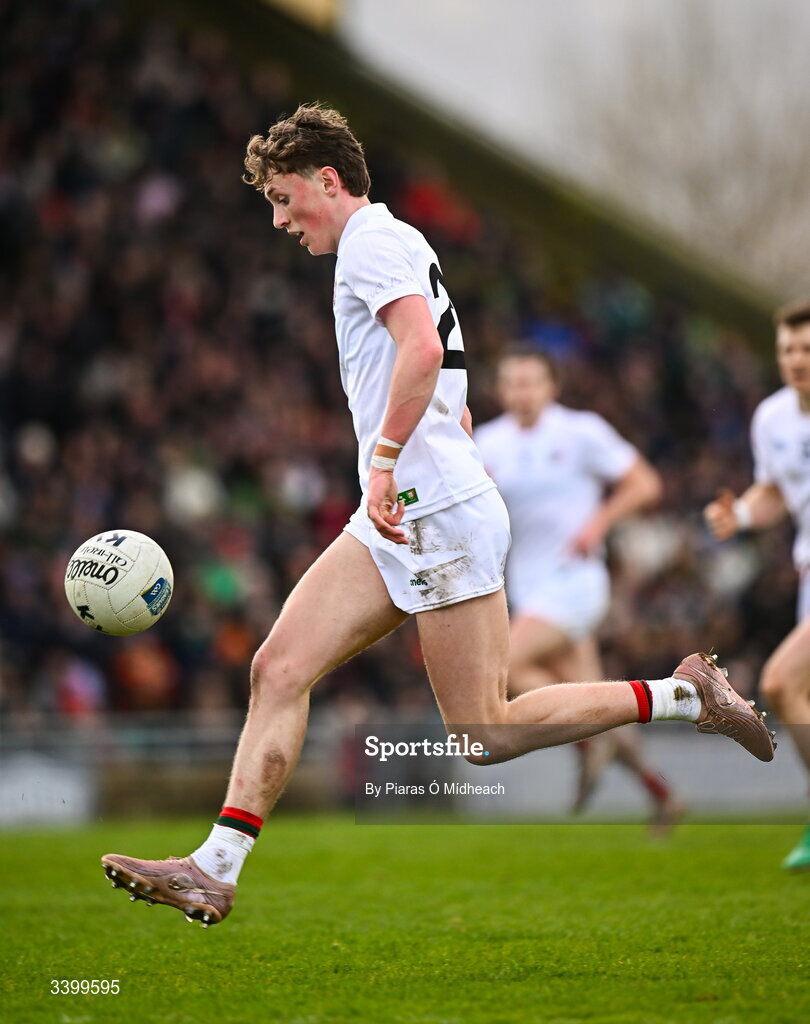 14 March 2026; Kobe McDonald of Mayo during the Allianz Football League Division 1 match between Kerry and Mayo at Austin Stack Park in Tralee, Kerry. Photo by Piaras Ó Mídheach/Sportsfile