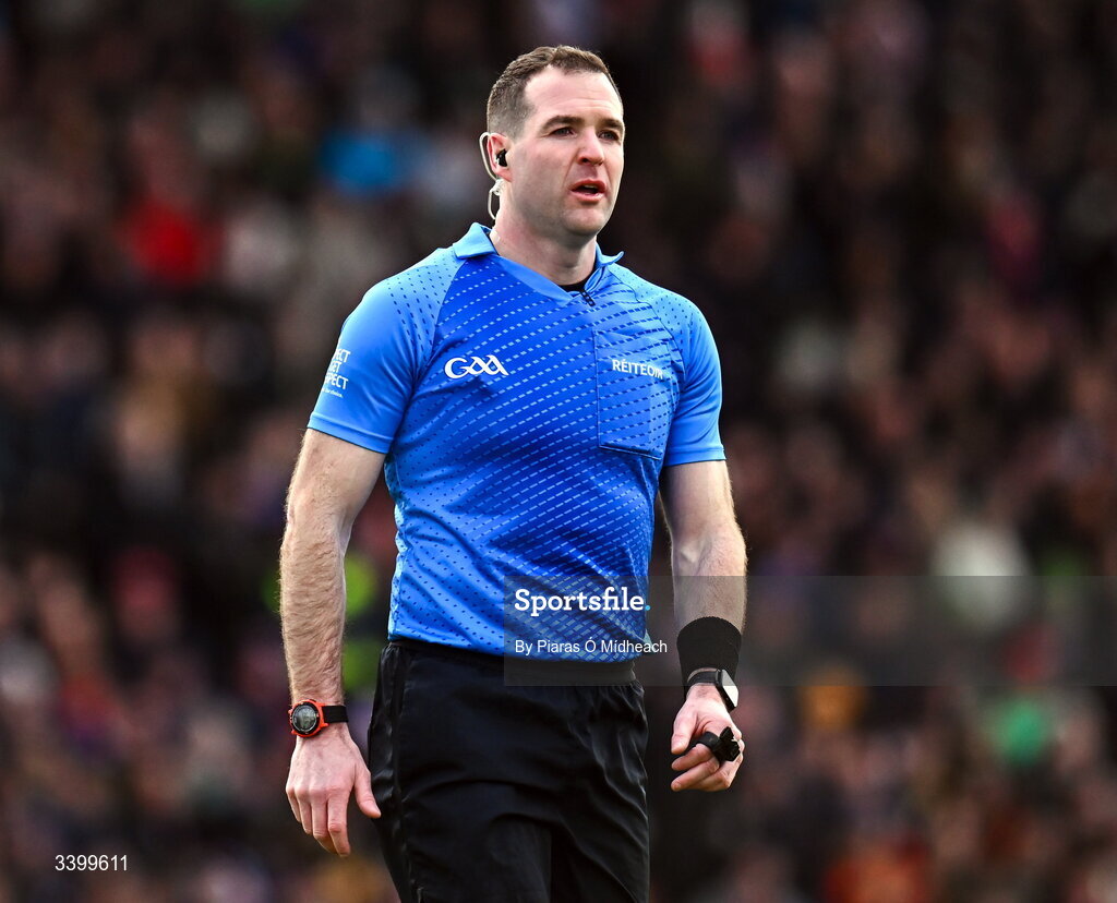 14 March 2026; Referee Martin McNally during the Allianz Football League Division 1 match between Kerry and Mayo at Austin Stack Park in Tralee, Kerry. Photo by Piaras Ó Mídheach/Sportsfile