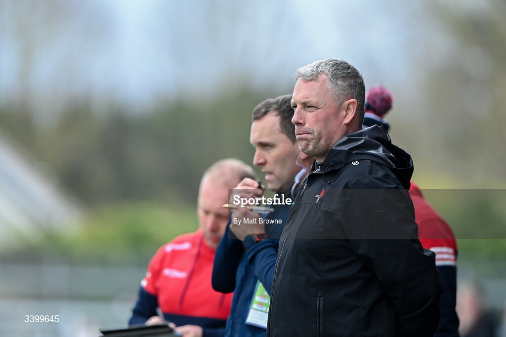22 March 2026; Louth manager Gavin Devlin during the Allianz Football League Division 2 match between Kildare and Louth at Cedral St Conleth's Park in Newbridge, Kildare. Photo by Matt Browne/Sportsfile