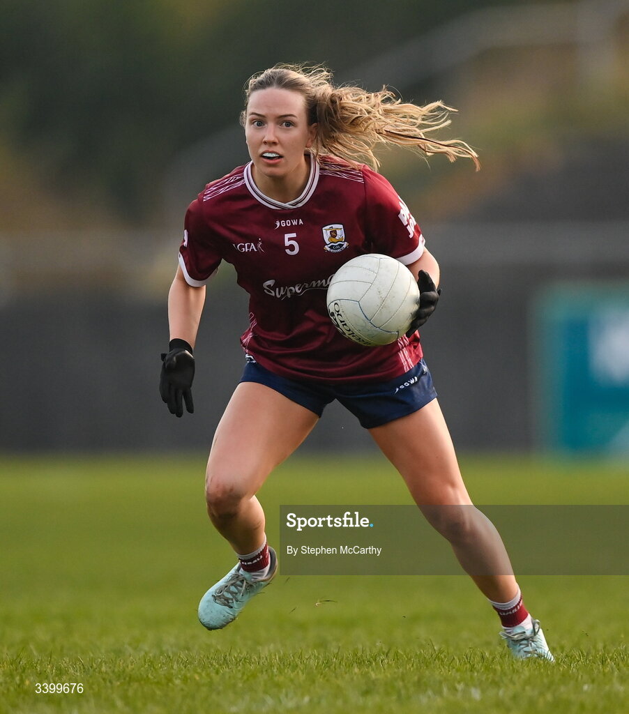 21 March 2026; Hannah Noone of Galway during the Lidl Ladies National Football League Division 1 Round 6 match between Galway and Dublin at Tuam Stadium in Tuam, Galway. Photo by Stephen McCarthy/Sportsfile