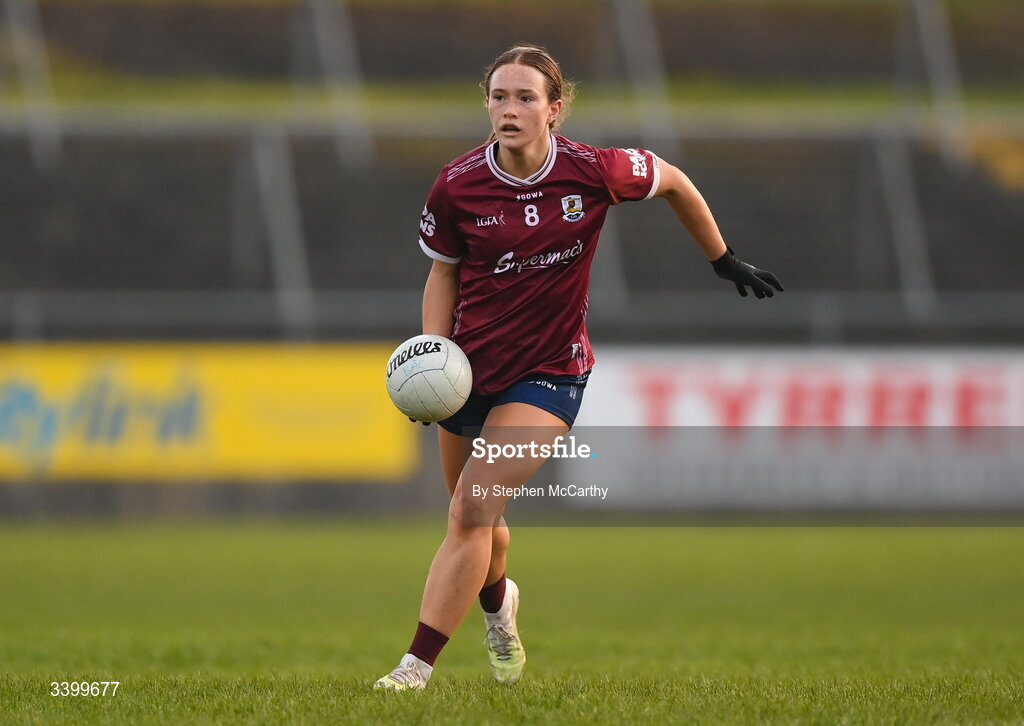 21 March 2026; Niamh Divilly of Galway during the Lidl Ladies National Football League Division 1 Round 6 match between Galway and Dublin at Tuam Stadium in Tuam, Galway. Photo by Stephen McCarthy/Sportsfile