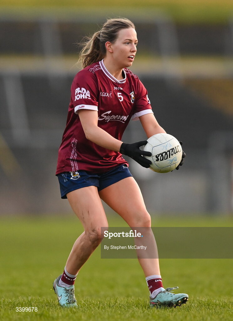 21 March 2026; Hannah Noone of Galway during the Lidl Ladies National Football League Division 1 Round 6 match between Galway and Dublin at Tuam Stadium in Tuam, Galway. Photo by Stephen McCarthy/Sportsfile