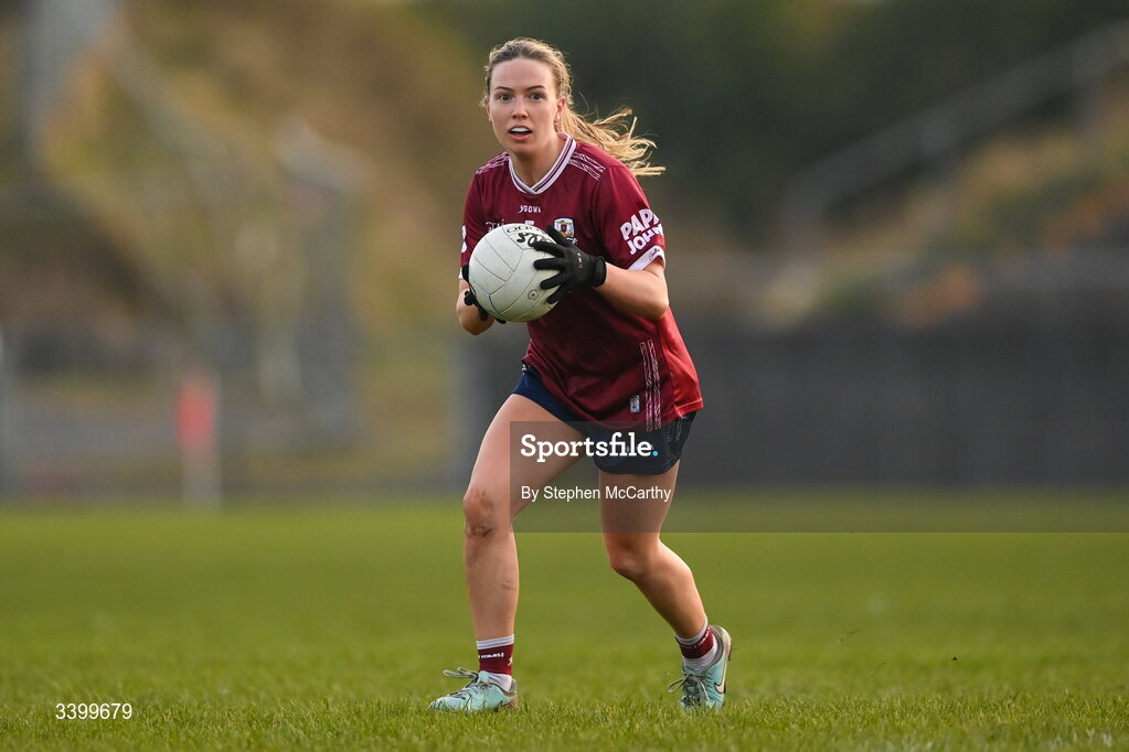21 March 2026; Hannah Noone of Galway during the Lidl Ladies National Football League Division 1 Round 6 match between Galway and Dublin at Tuam Stadium in Tuam, Galway. Photo by Stephen McCarthy/Sportsfile