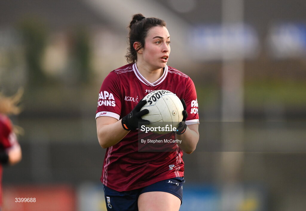 21 March 2026; Leanne Coen of Galway during the Lidl Ladies National Football League Division 1 Round 6 match between Galway and Dublin at Tuam Stadium in Tuam, Galway. Photo by Stephen McCarthy/Sportsfile