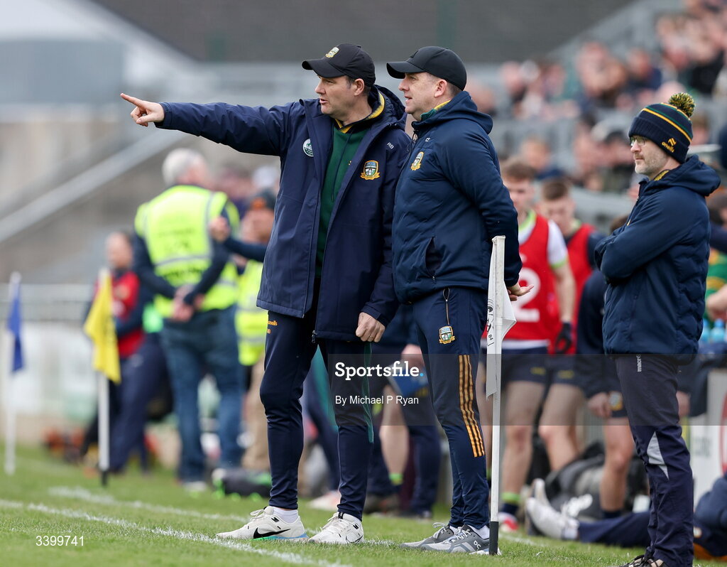 22 March 2026; Meath manager Robbie Brennan during the Allianz Football League Division 2 match between Offaly and Meath at Glenisk O'Connor Park in Tullamore, Offaly. Photo by Michael P Ryan/Sportsfile