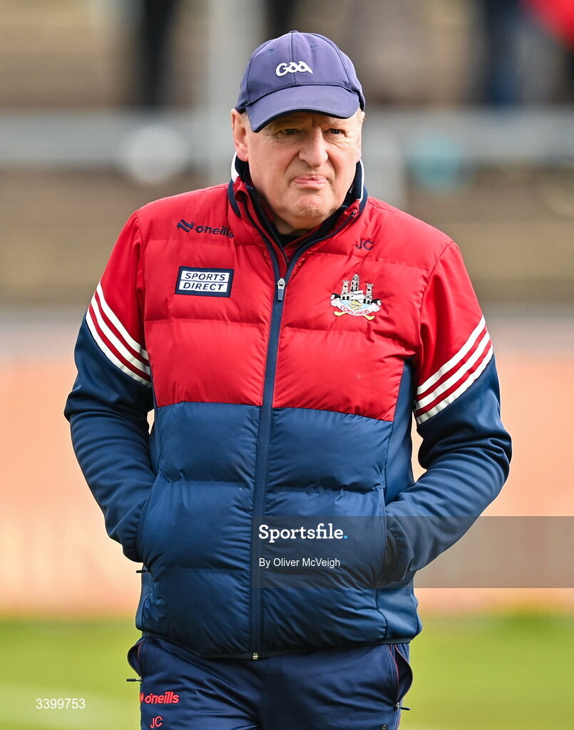 22 March 2026; Cork Manager John Cleary before the Allianz Football League Division 2 match between Tyrone and Cork at O'Neills Healy Park in Omagh, Tyrone. Photo by Oliver McVeigh/Sportsfile