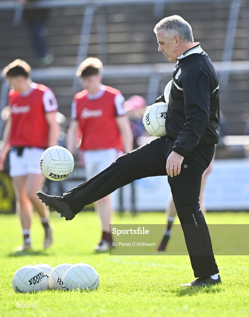 22 March 2026; Galway manager Padraic Joyce  before the Allianz Football League Division 1 match between Galway and Dublin at Pearse Stadium in Galway. Photo by Piaras Ó Mídheach/Sportsfile