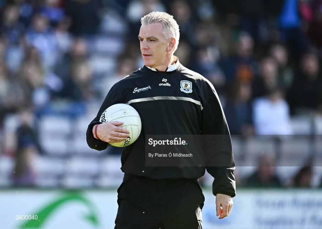 22 March 2026; Galway manager Padraic Joyce  before the Allianz Football League Division 1 match between Galway and Dublin at Pearse Stadium in Galway. Photo by Piaras Ó Mídheach/Sportsfile