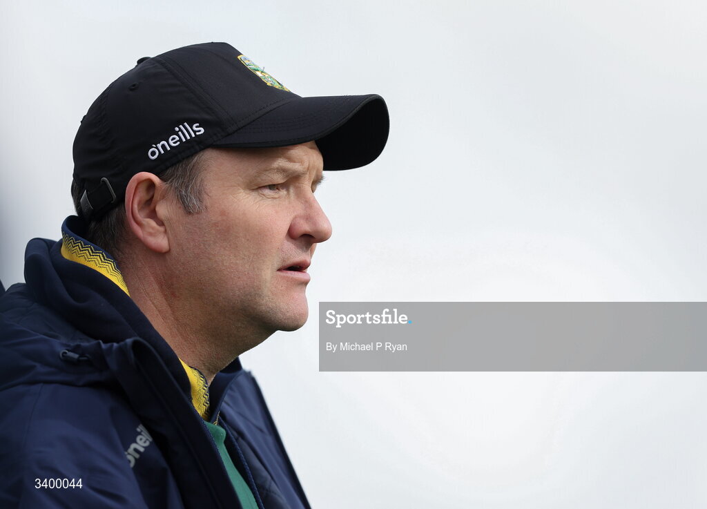 22 March 2026; Meath manager Robbie Brennan during the Allianz Football League Division 2 match between Offaly and Meath at Glenisk O'Connor Park in Tullamore, Offaly. Photo by Michael P Ryan/Sportsfile
