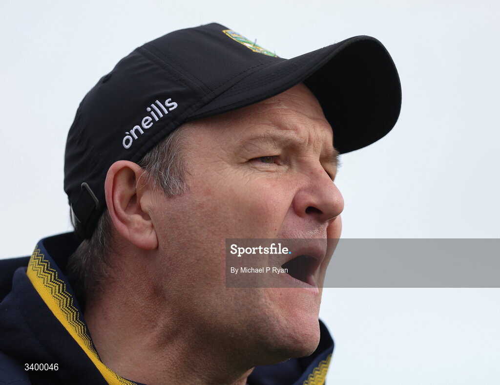22 March 2026; Meath manager Robbie Brennan during the Allianz Football League Division 2 match between Offaly and Meath at Glenisk O'Connor Park in Tullamore, Offaly. Photo by Michael P Ryan/Sportsfile