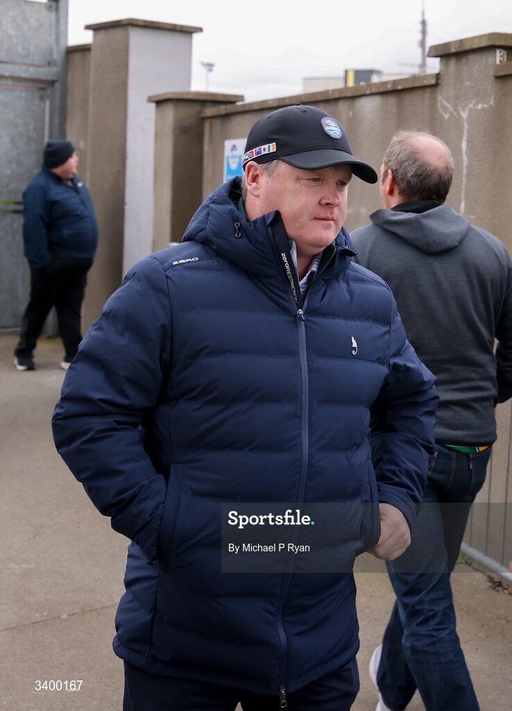 22 March 2026; Horse trainer and Meath supporter Gordon Elliott during the Allianz Football League Division 2 match between Offaly and Meath at Glenisk O'Connor Park in Tullamore, Offaly. Photo by Michael P Ryan/Sportsfile