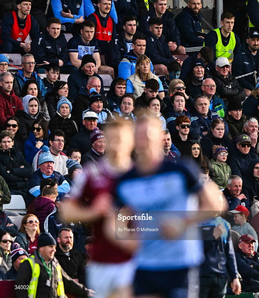 22 March 2026; Dublin substitutes and Dublin manager Ger Brennan, who was sent off, in the stand during the Allianz Football League Division 1 match between Galway and Dublin at Pearse Stadium in Galway. Photo by Piaras Ó Mídheach/Sportsfile