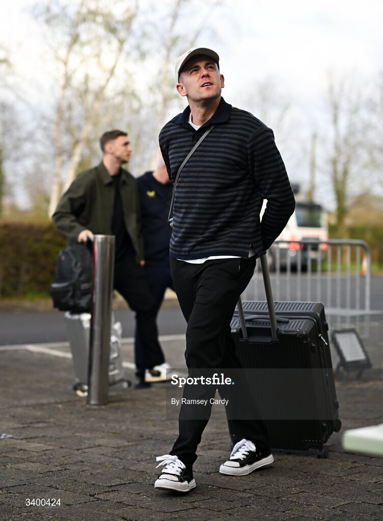 22 March 2026; Republic of Ireland's Sammie Szmodics arrives at their team hotel ahead of their upcoming FIFA World Cup 2026 Playoff games. Photo by Ramsey Cardy/Sportsfile