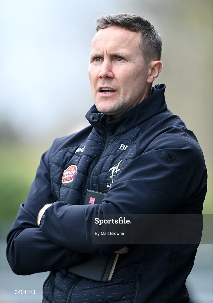 22 March 2026; Kildare manager Brian Flanagan during the Allianz Football League Division 2 match between Kildare and Louth at Cedral St Conleth's Park in Newbridge, Kildare. Photo by Matt Browne/Sportsfile