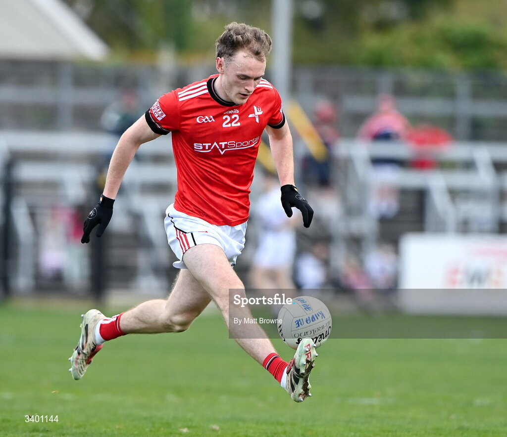 22 March 2026; Leonard Grey of Louth during the Allianz Football League Division 2 match between Kildare and Louth at Cedral St Conleth's Park in Newbridge, Kildare. Photo by Matt Browne/Sportsfile