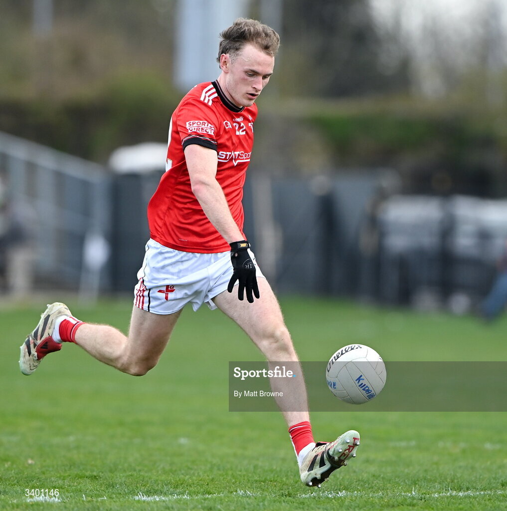 22 March 2026; Leonard Grey of Louth during the Allianz Football League Division 2 match between Kildare and Louth at Cedral St Conleth's Park in Newbridge, Kildare. Photo by Matt Browne/Sportsfile