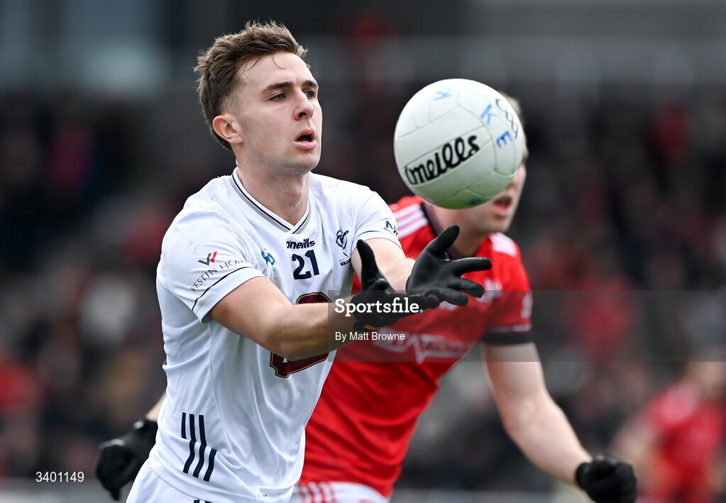 22 March 2026; Tommy Gill of Kildare during the Allianz Football League Division 2 match between Kildare and Louth at Cedral St Conleth's Park in Newbridge, Kildare. Photo by Matt Browne/Sportsfile