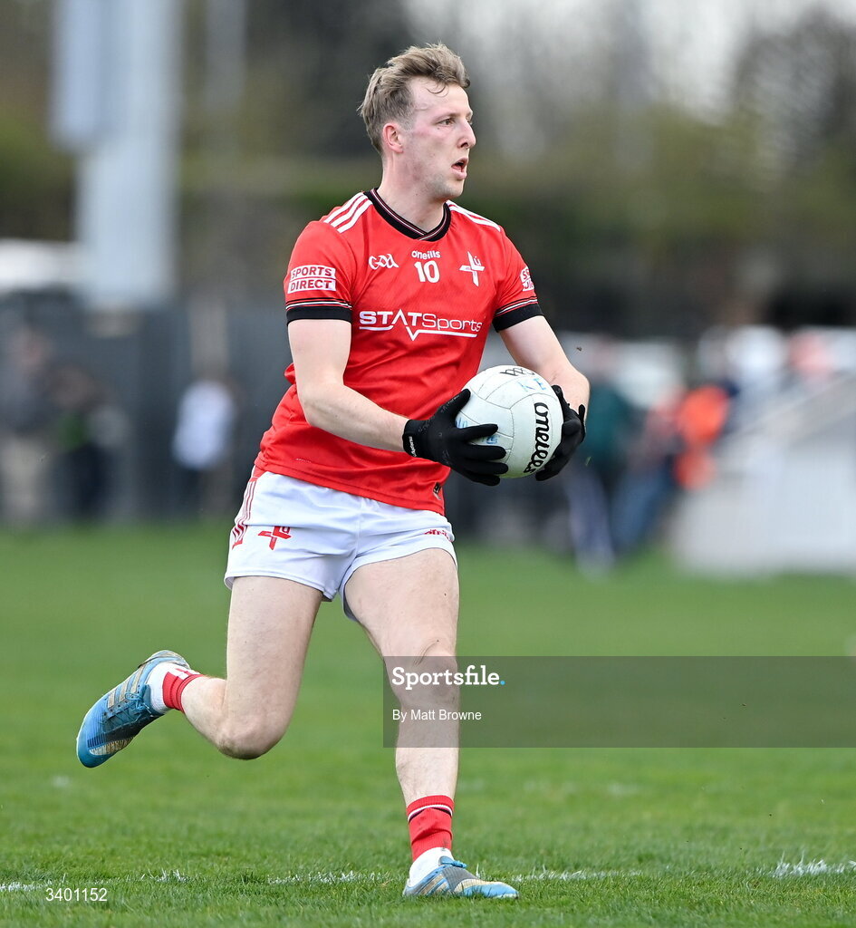 22 March 2026; Paul Matthews of Louth during the Allianz Football League Division 2 match between Kildare and Louth at Cedral St Conleth's Park in Newbridge, Kildare. Photo by Matt Browne/Sportsfile