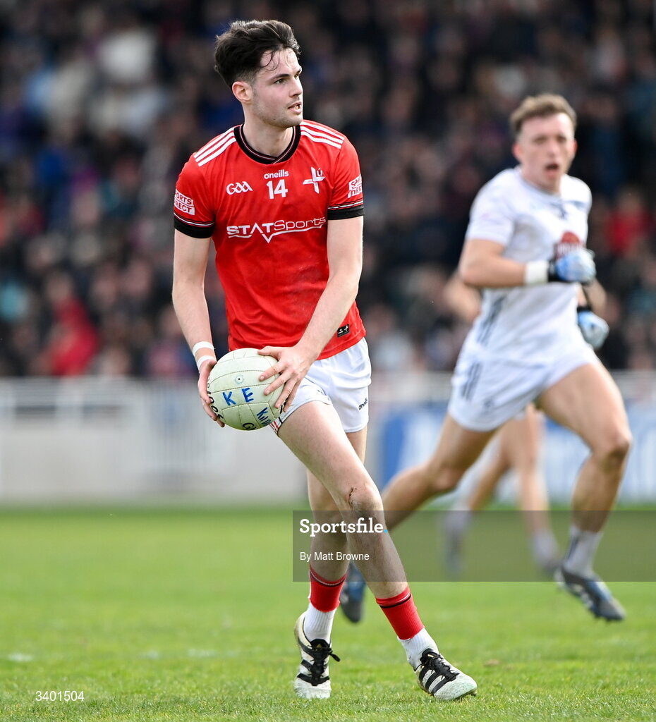 22 March 2026; Conall McCaul of Louth  during the Allianz Football League Division 2 match between Kildare and Louth at Cedral St Conleth's Park in Newbridge, Kildare. Photo by Matt Browne/Sportsfile