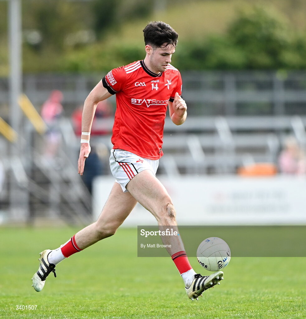 22 March 2026; Conall McCaul of Louth  during the Allianz Football League Division 2 match between Kildare and Louth at Cedral St Conleth's Park in Newbridge, Kildare. Photo by Matt Browne/Sportsfile