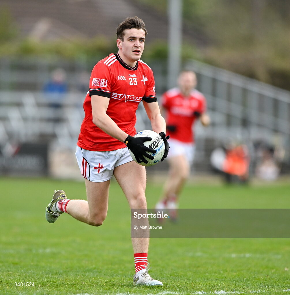 22 March 2026; Tadgh McDonnell of Louth during the Allianz Football League Division 2 match between Kildare and Louth at Cedral St Conleth's Park in Newbridge, Kildare. Photo by Matt Browne/Sportsfile
