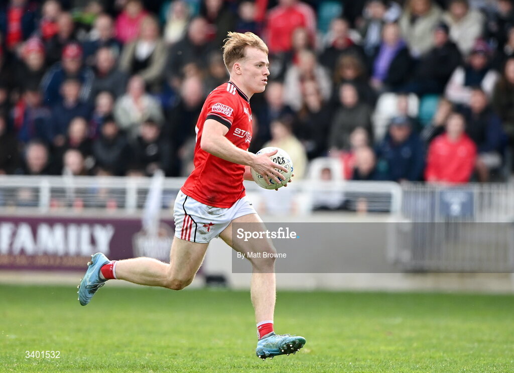 22 March 2026; Ciaran Keenan 0f Louth during the Allianz Football League Division 2 match between Kildare and Louth at Cedral St Conleth's Park in Newbridge, Kildare. Photo by Matt Browne/Sportsfile