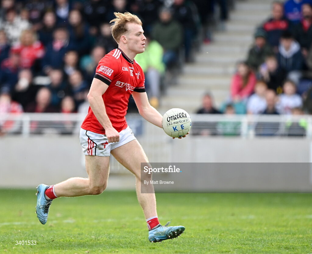 22 March 2026; Ciaran Keenan 0f Louth during the Allianz Football League Division 2 match between Kildare and Louth at Cedral St Conleth's Park in Newbridge, Kildare. Photo by Matt Browne/Sportsfile
