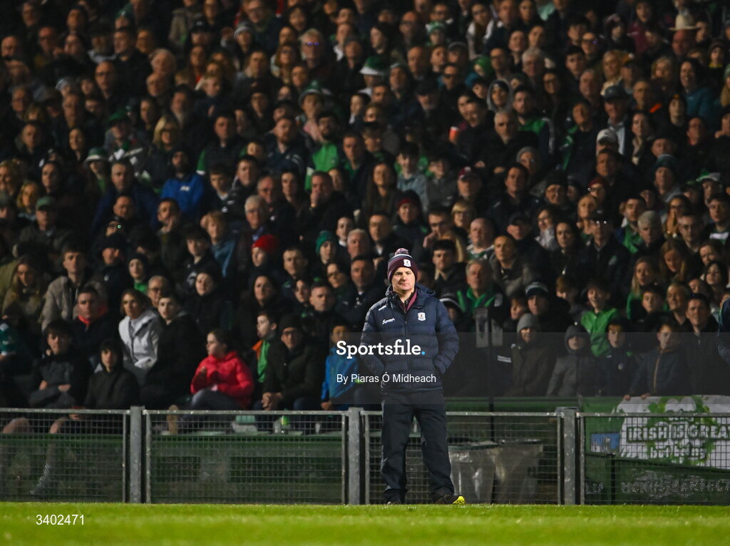 21 March 2026; Galway manager Micheál Donoghue during the Allianz Hurling League Division 1A match between Limerick and Galway at TUS Gaelic Grounds in Limerick. Photo by Piaras Ó Mídheach/Sportsfile